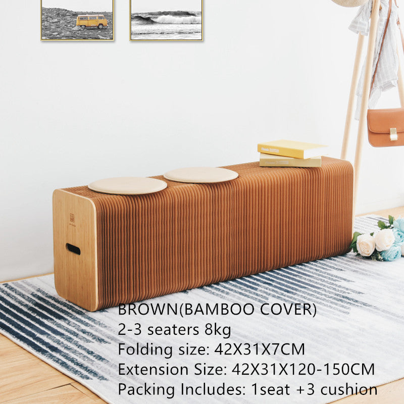Clearance Offer Modern Design Accordion Folding Kraft Paper Stool Sofa Chair-Aldronix