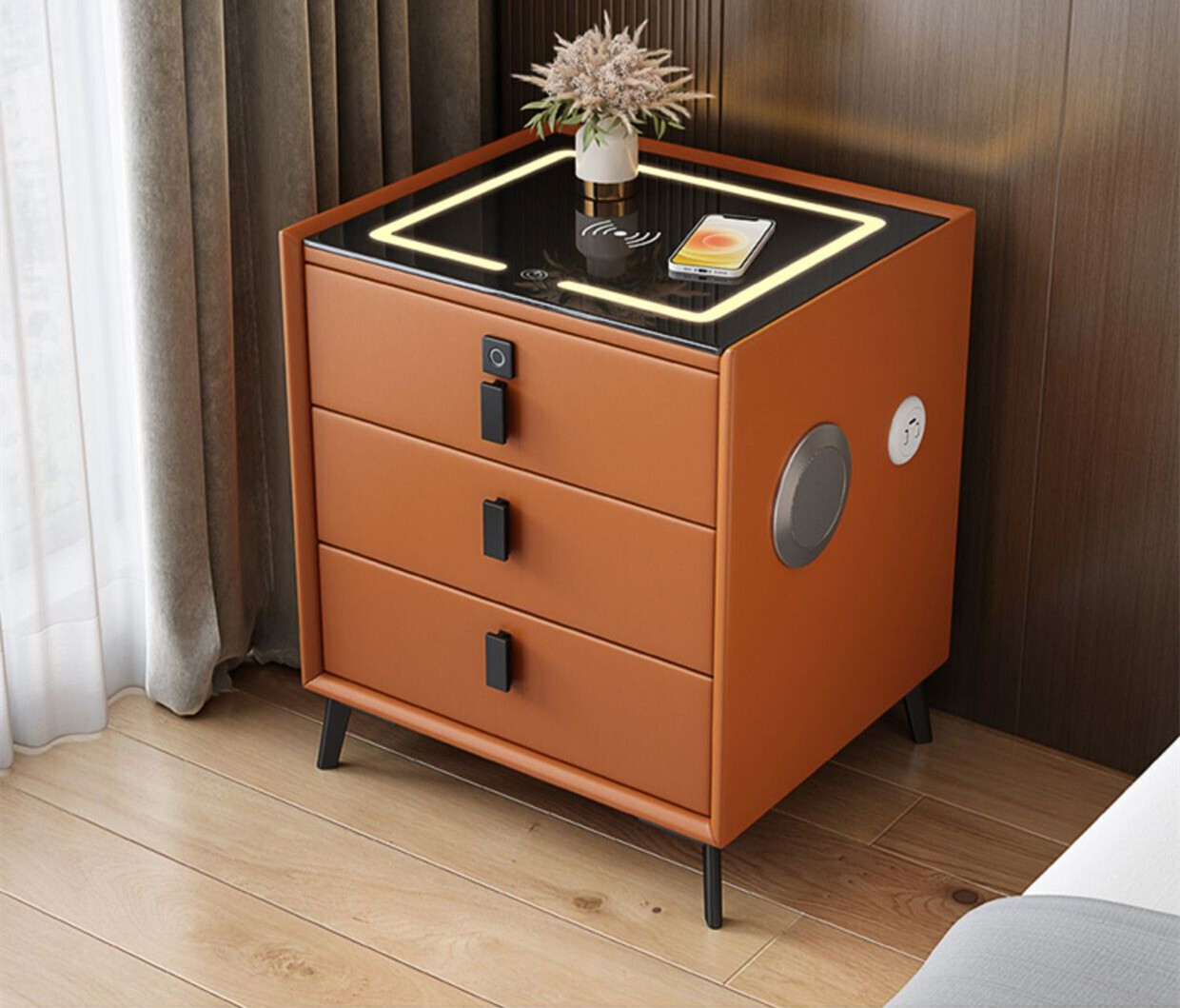 SMART NIGHTSTAND | BEDROOM SMART LOCKER-Aldronix