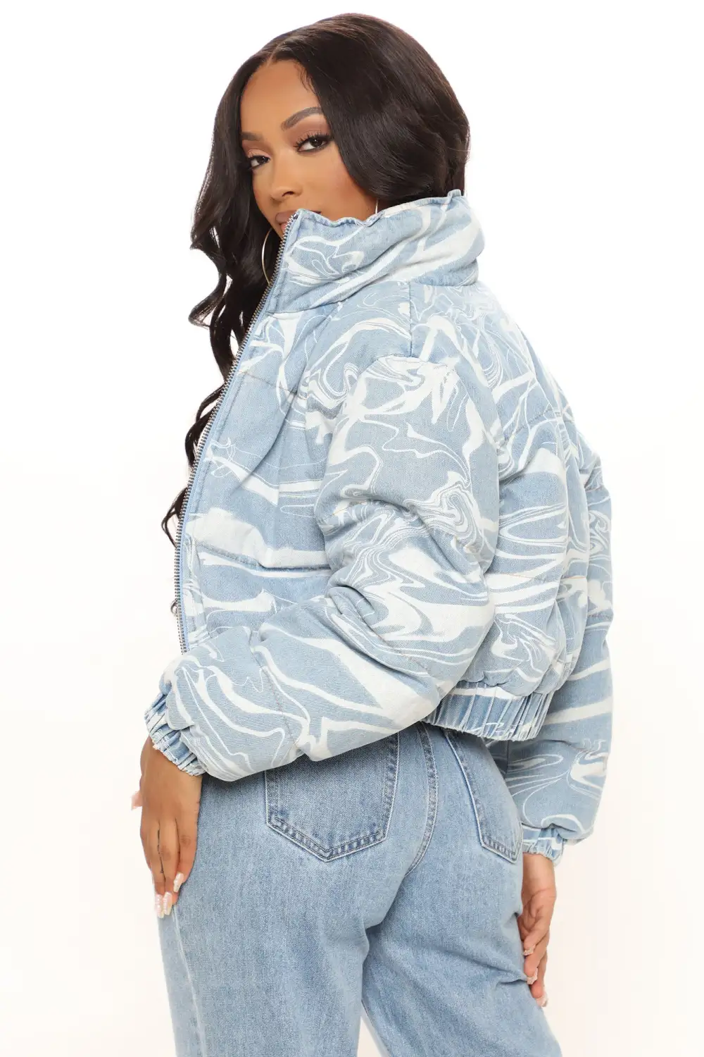 Psyched Out Puffer Jacket - Blue/combo-Aldronix
