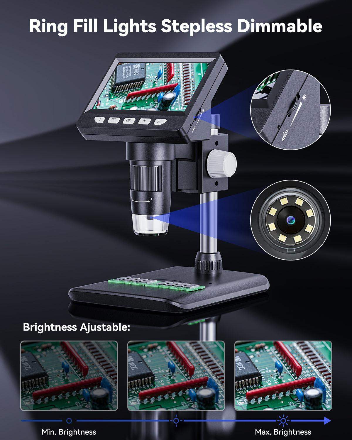 4.3 Inch Digital Soldering Microscope For Electronics Repair-Aldronix