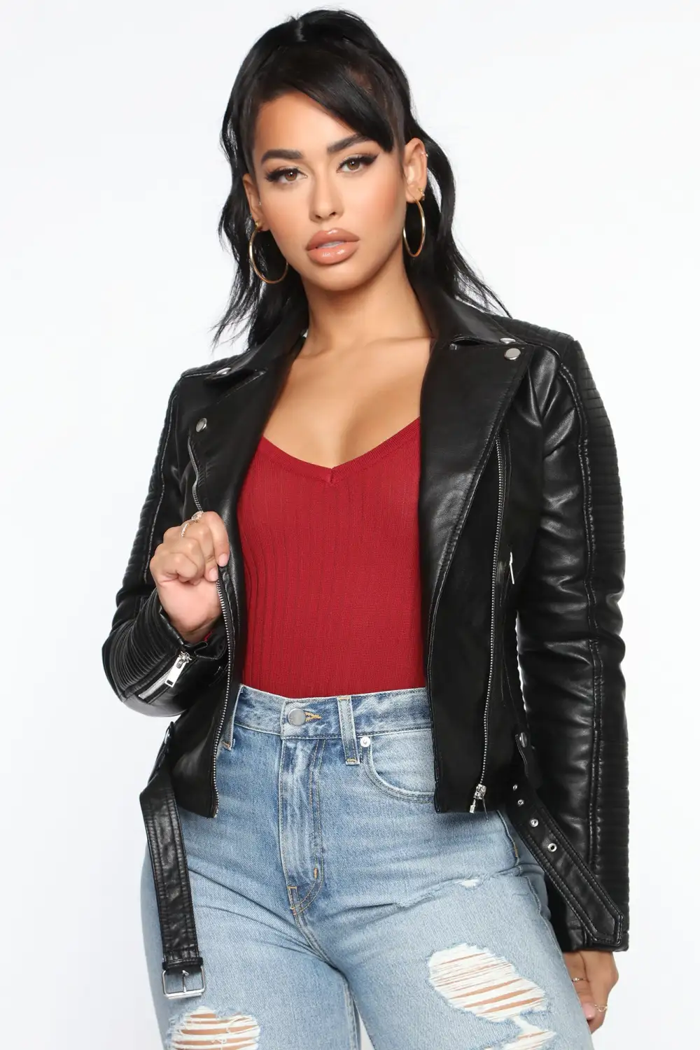 Can't Stop Me Now PU Leather Jacket - Black-Aldronix