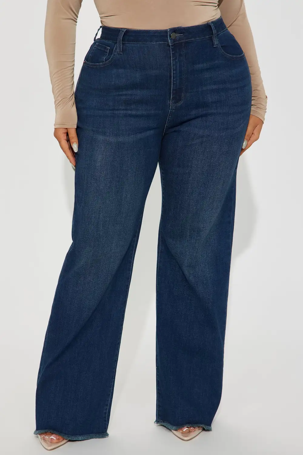 Becky Basic Stretch Straight Leg Jeans - Dark Wash-Aldronix