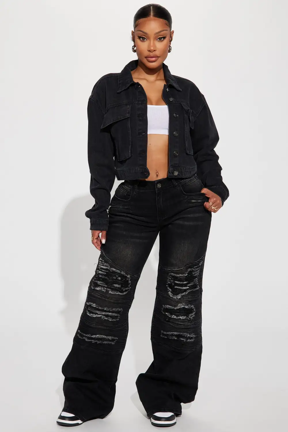 Do It Right Cargo Denim Jacket - Black Wash-Aldronix
