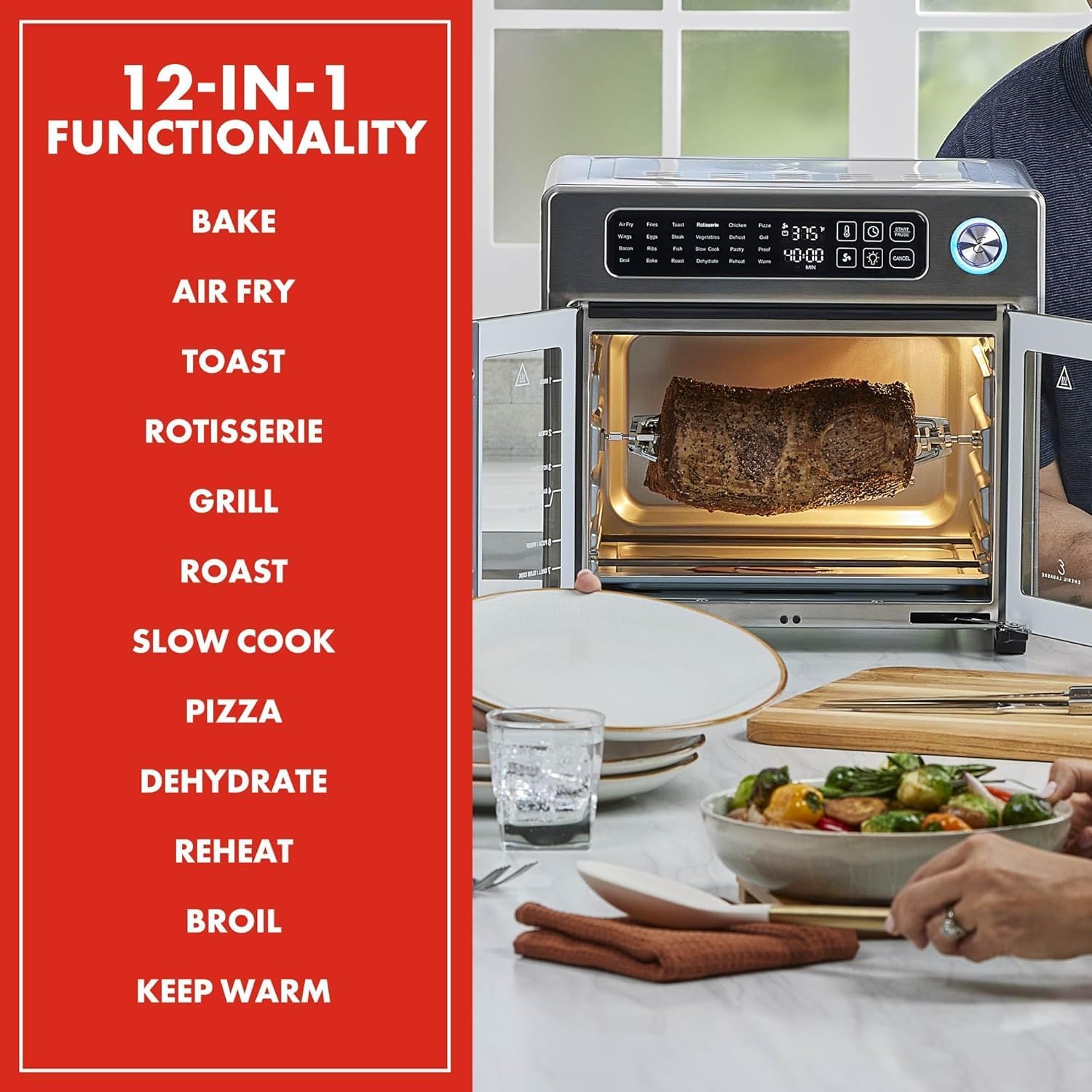 Extra Large French Door Air Fryer Toaster Oven Combo-Aldronix