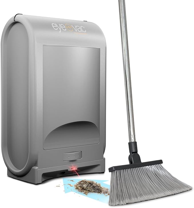 EyeVac Pro Aspiradora automática sin contacto, ultra rápido y potente, ideal para barrer el pelo de las mascotas, comida sucia, cocina, aspiradora con cable, sin bolsa, sensores automáticos, 1400 W (blanco)-Aldronix