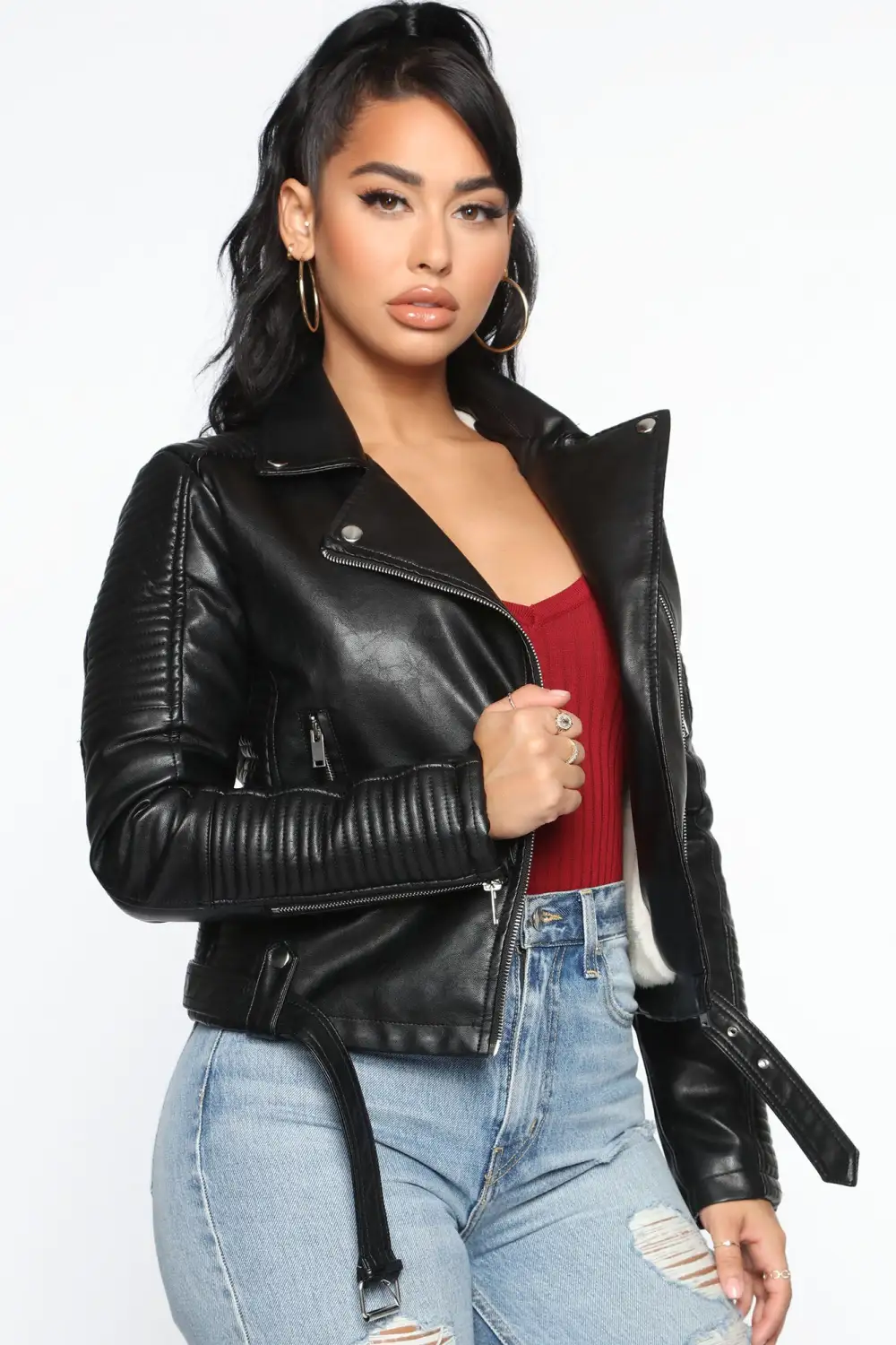 Can't Stop Me Now PU Leather Jacket - Black-Aldronix