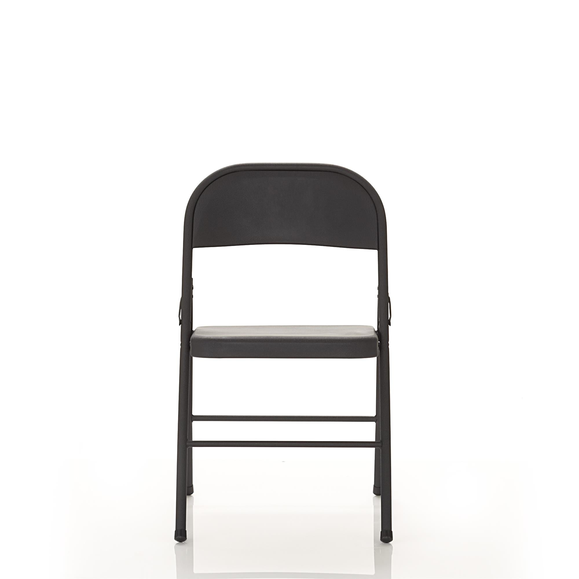 Steel Folding Chair (4 Pack), Black-Aldronix