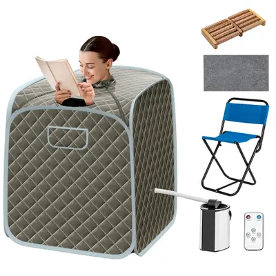 3-in-1 Portable Sauna With Chair And Foot Roller-Aldronix