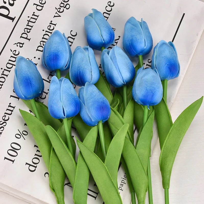 馃挀馃巵 Beautiful Artificial Real Touch Tulip Flower Stems (Bunch of 10)-Aldronix