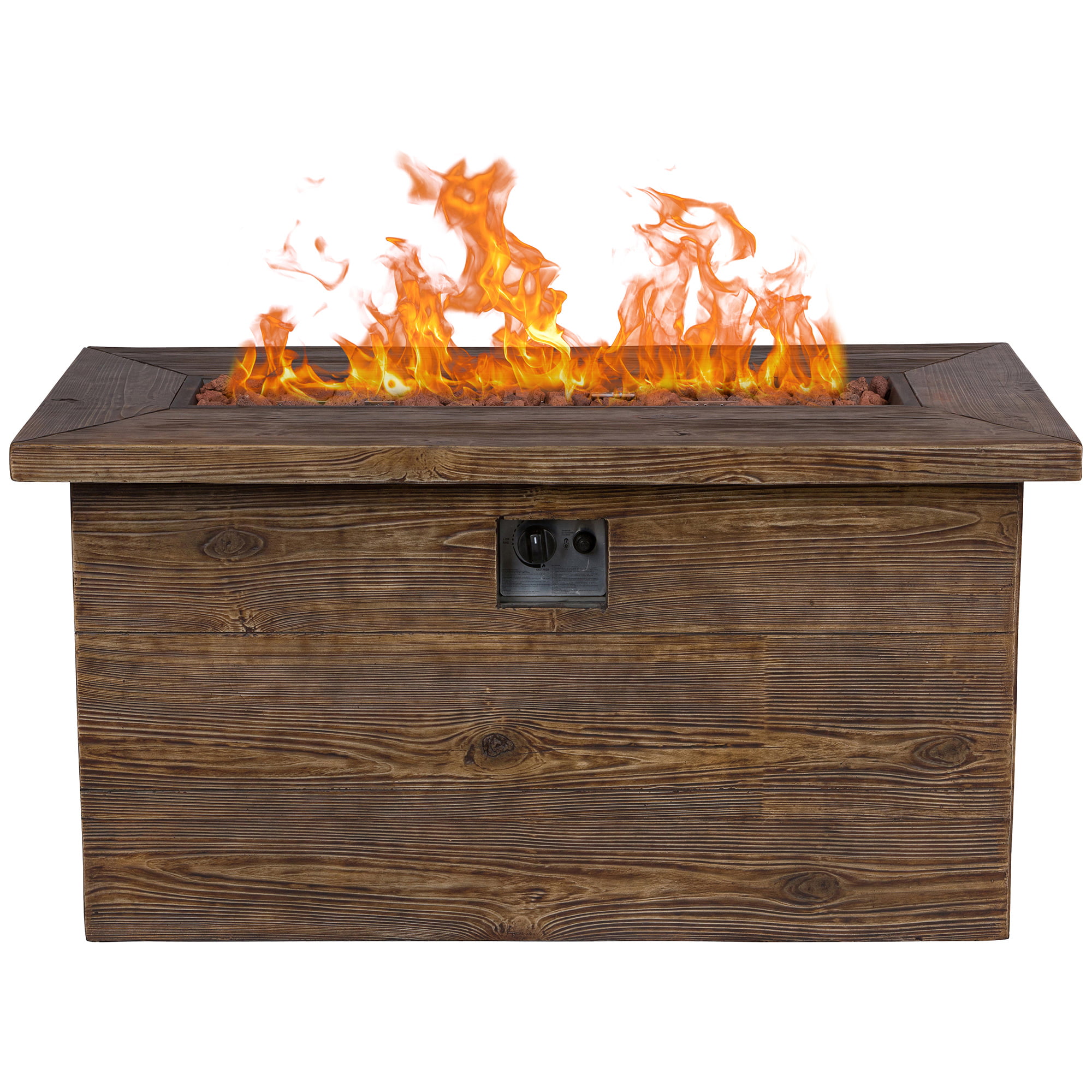 35 in. Round Outdoor Fire Pit Table - Stone-Aldronix