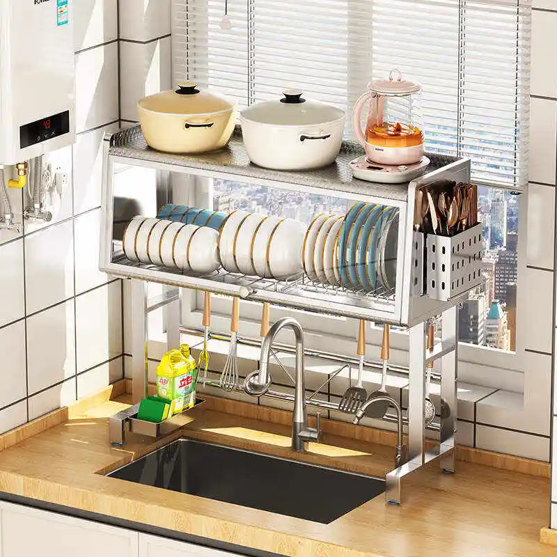 Hot Sale Stainless Steel Sliding Sink Top Storage Rack-Aldronix