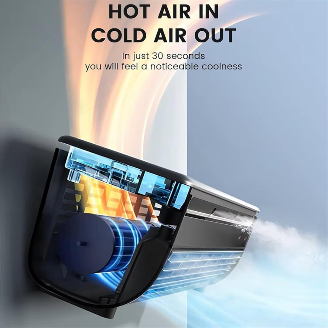 Rechargeable Fan, 3-Speed Spray, Portable Air Cooler-Aldronix