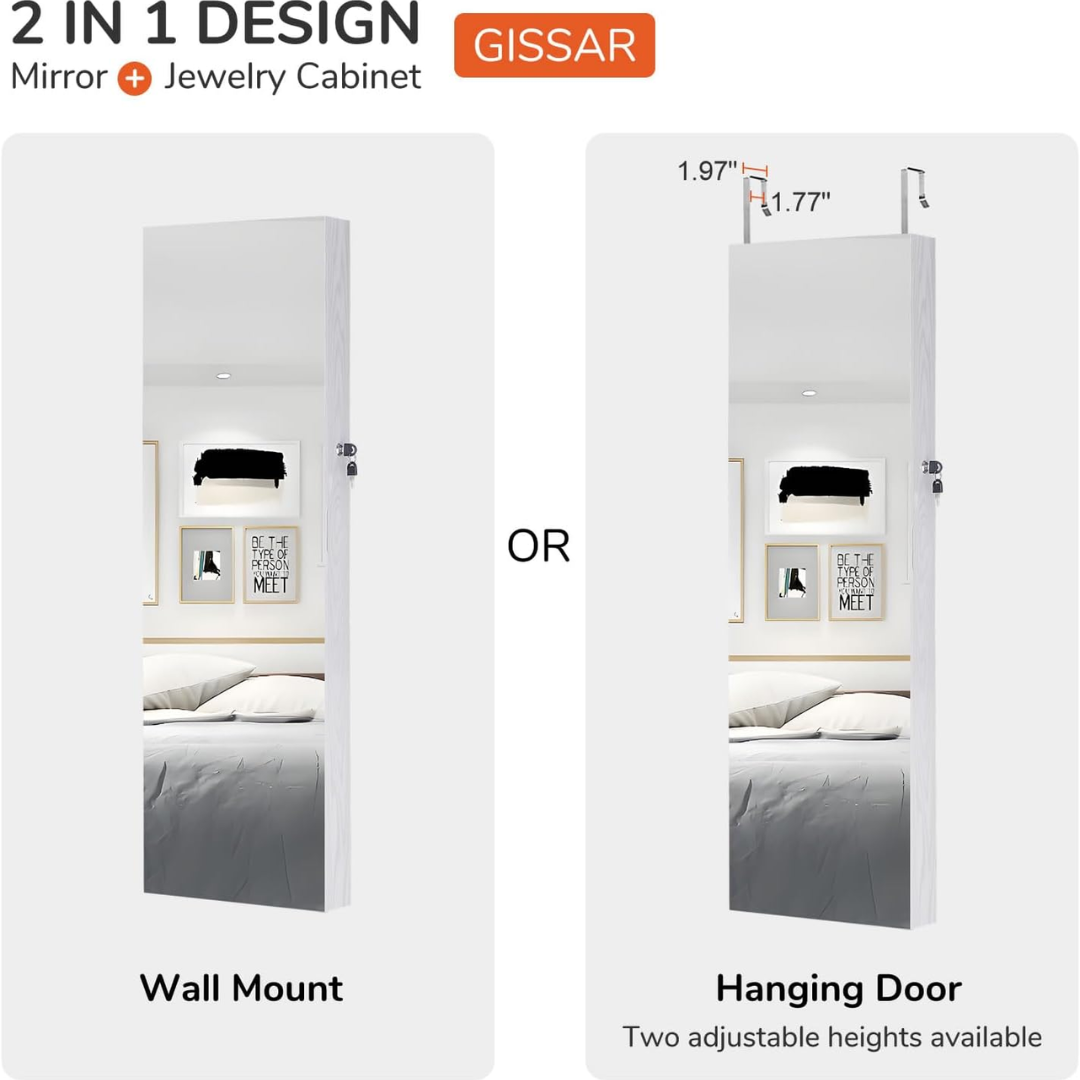 Mirror Jewelry Cabinet-Aldronix