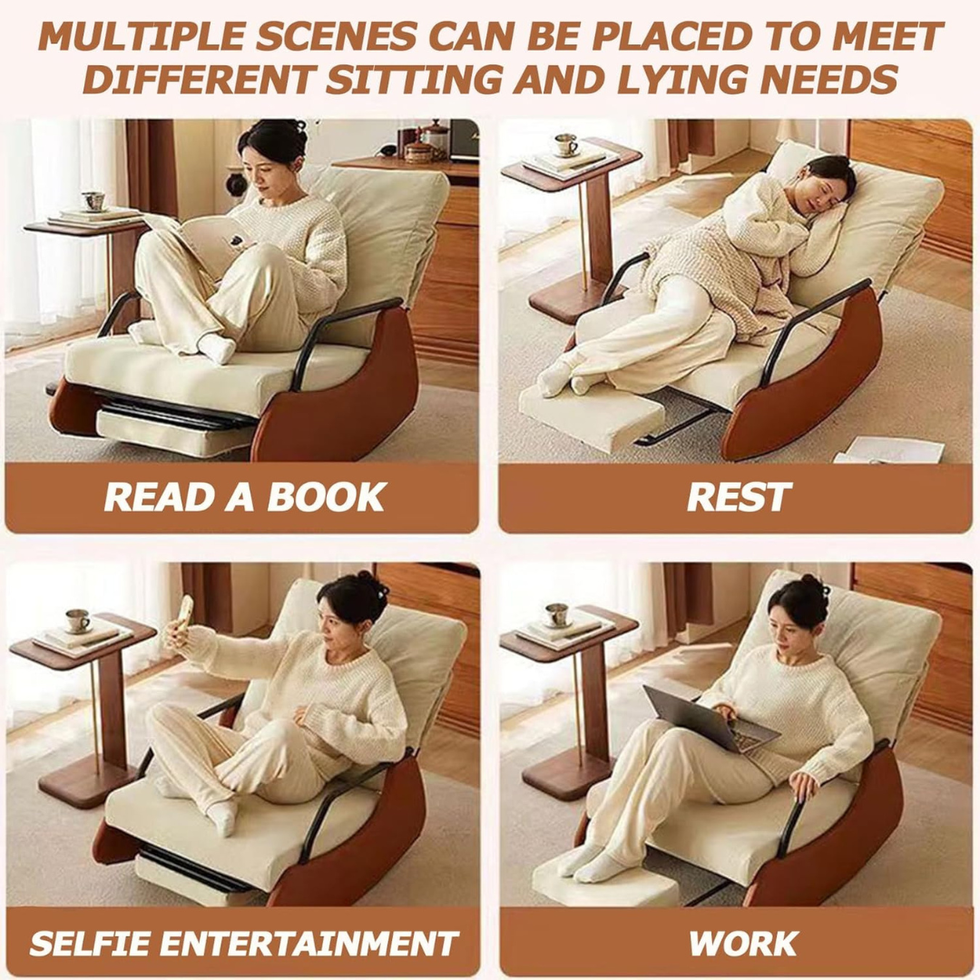 Modern Rocking Chair with Footstool-Aldronix
