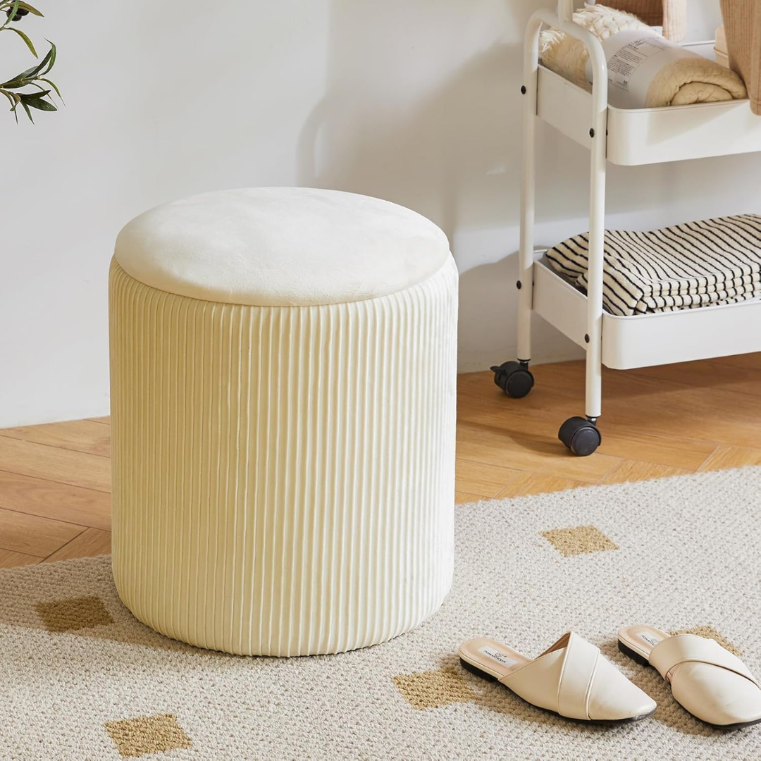 Set of 2 Round Ottoman with Storage-Aldronix