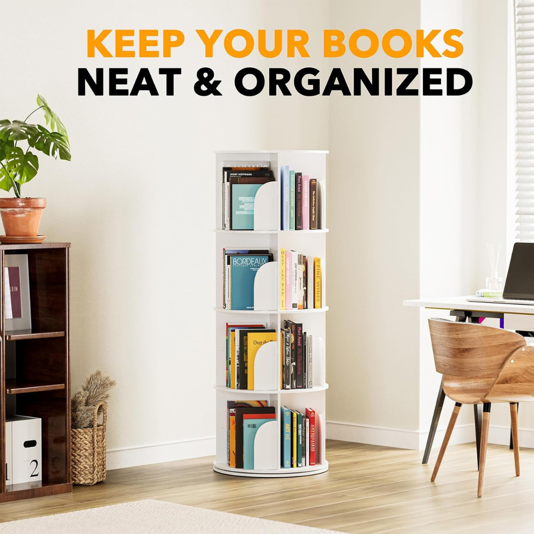 Rotating Bookshelf Tower-Aldronix