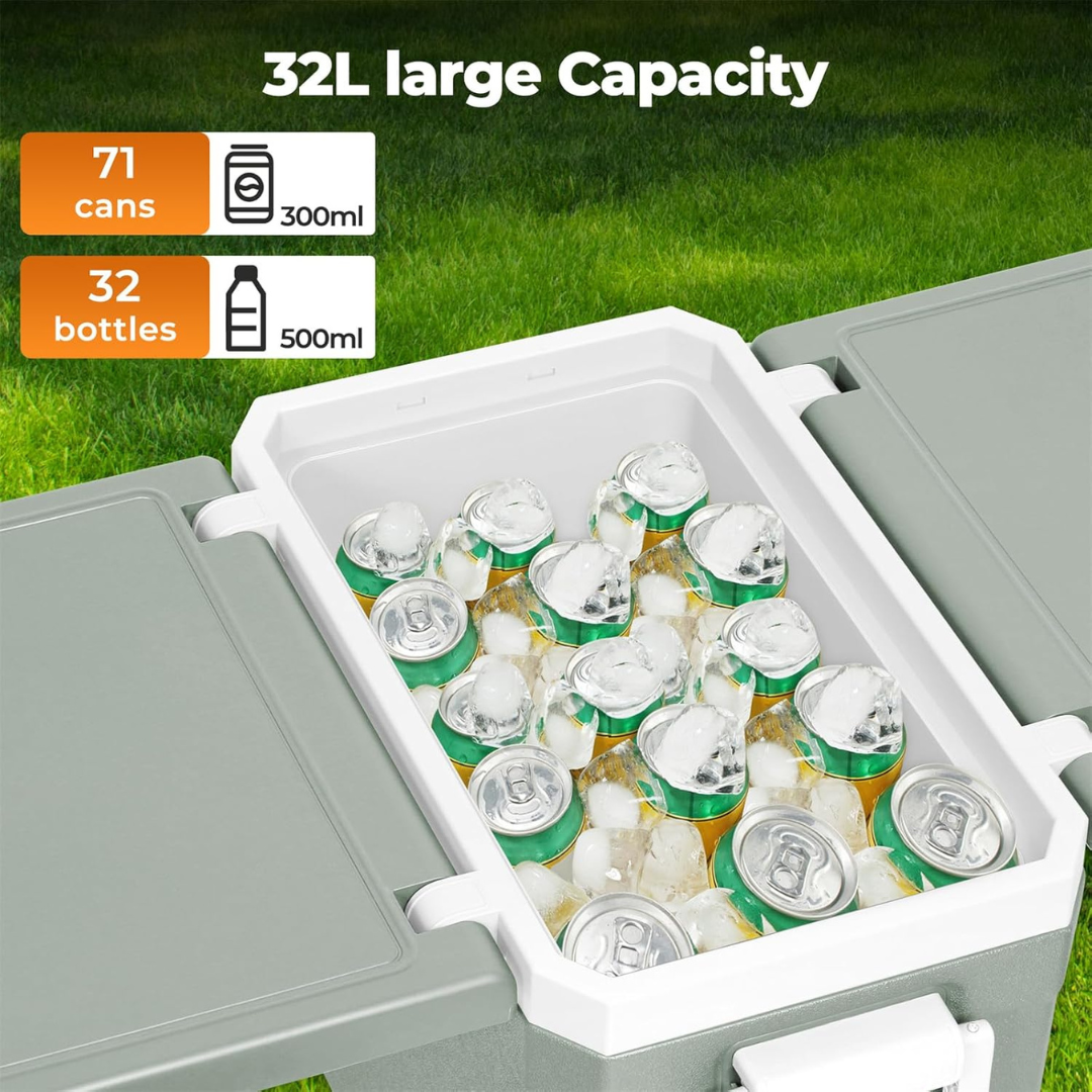 Ice Box with Table & Chairs - Portable Trolley-Aldronix