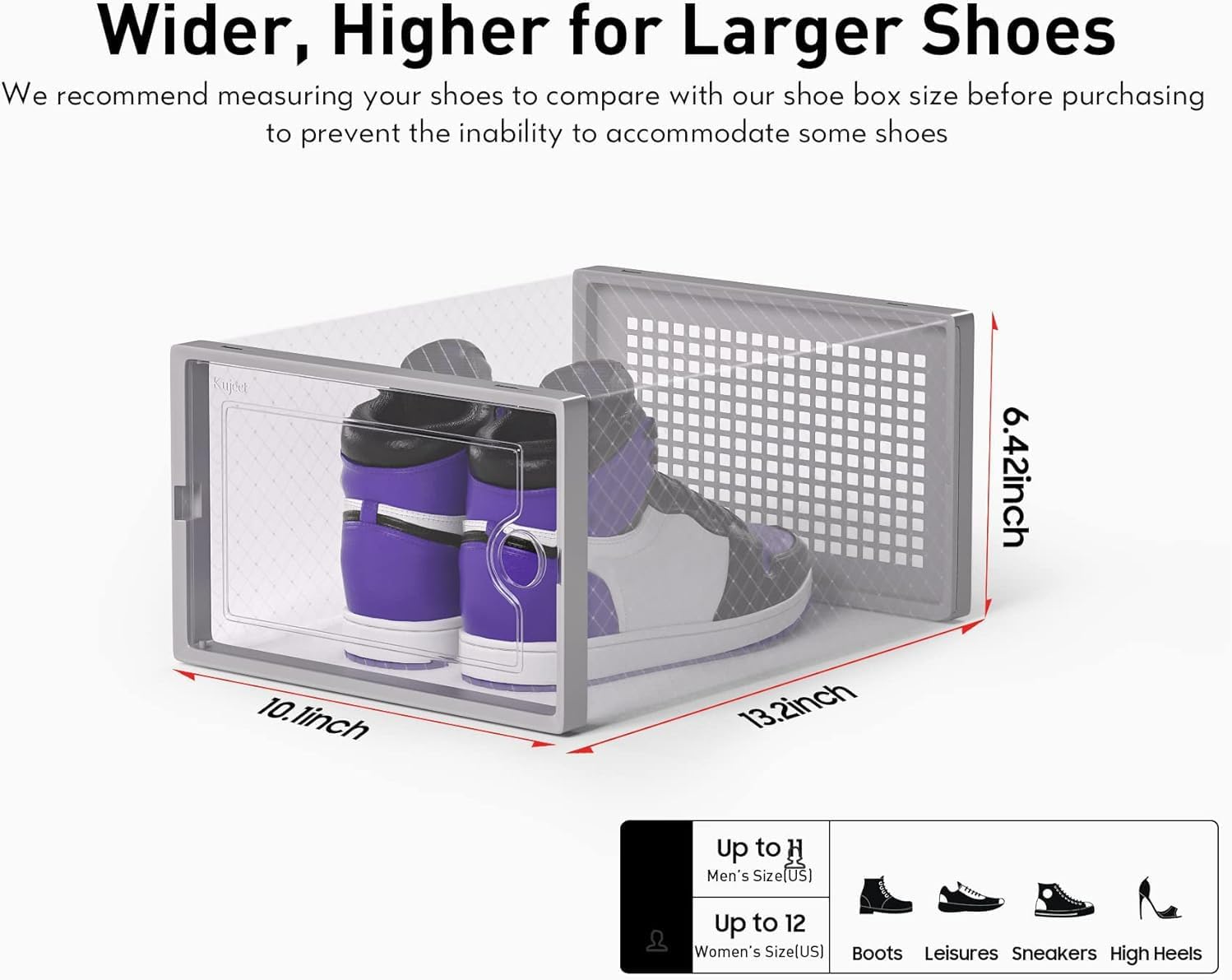Large Shoe Storage Boxes Organizers Clear Plastic Stackable 12 Pack, Shoe Rack & Holder Substitute, Sneaker Containers, Toy Storage Organizer Bins for Entryway, Closet, Under Bed, Black-Aldronix