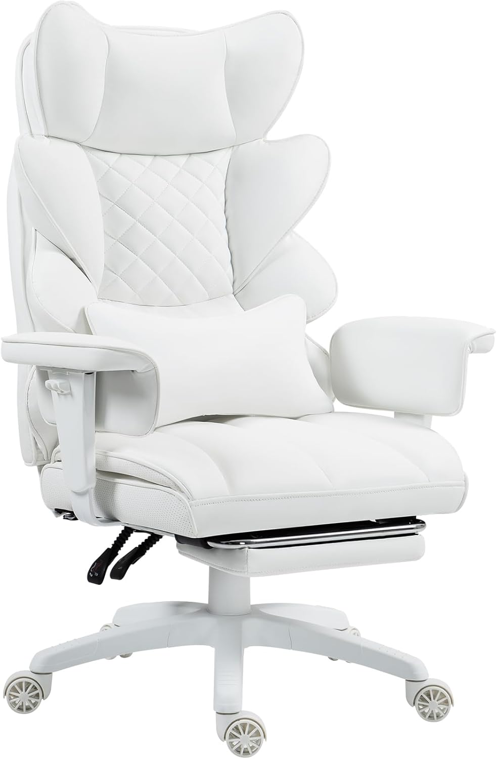 Big and Tall Office Chair with Pocket Spring Cushion,High Back Computer Gaming Chairs with Adjustable Armrests and Lumbar Support,Executive Desk Chairs with Footrest,(Fabric, Black)-Aldronix