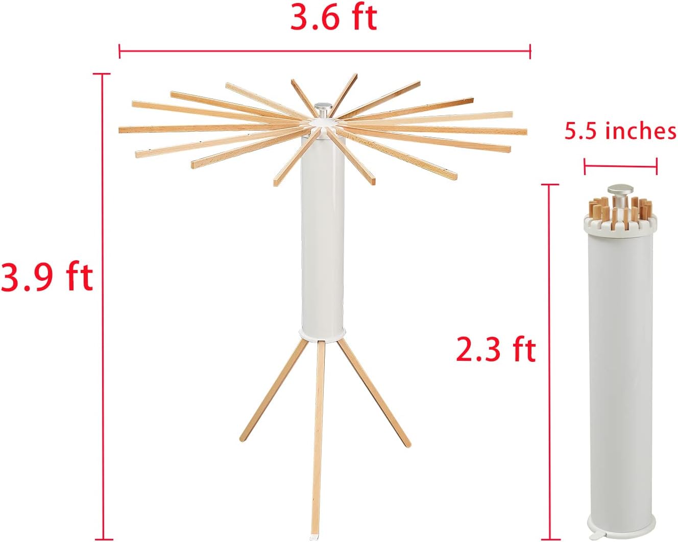 JOOM Tripod Clothes Drying Rack, Garment Rack Portable and Foldable Space Saving Laundry Drying Rack - Drying Rack Clothing Floor Folding Balcony Bedroom Household Wooden-Aldronix