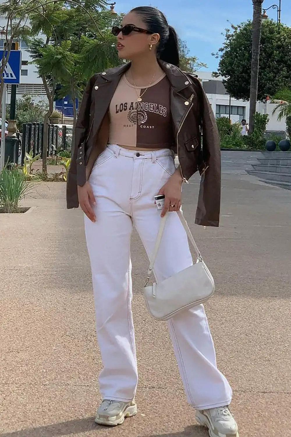 Remind Me Later Faux Leather Jacket - Mocha/Gold-Aldronix