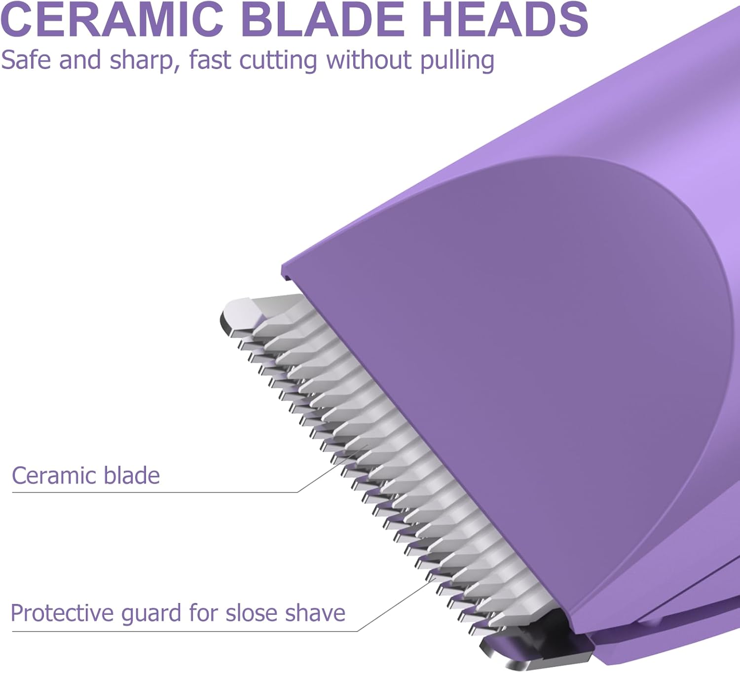 Electric Body Hair Trimmer - Groin Trimmer for Men - Bikini Trimmer Women - Wet/Dry Shaver Groomer, Replaceable Ceramic Blade Heads, USB Recharge Dock, Waterproof Hygiene Razor,Purple-Aldronix