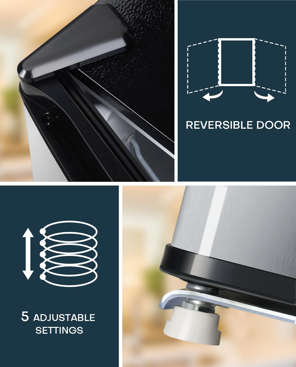 Upstreman 1.7 Cu.ft Mini Fridge with Freezer, Dorm Essentials, Adjustable Thermostat, Energy Saving, Low Noise, Single Door Compact Refrigerator for Dorm, Office, Bedroom, Black-FR17-Aldronix