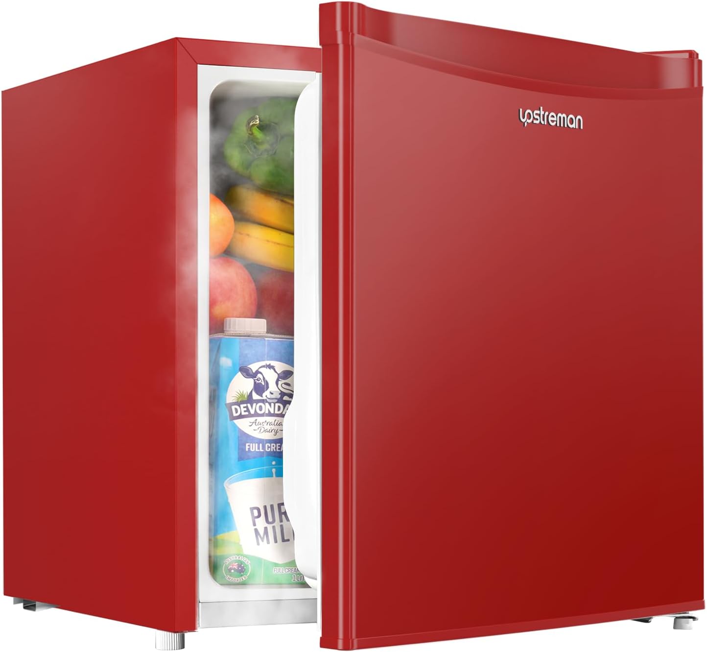 Upstreman 1.7 Cu.ft Mini Fridge with Freezer, Dorm Essentials, Adjustable Thermostat, Energy Saving, Low Noise, Single Door Compact Refrigerator for Dorm, Office, Bedroom, Black-FR17-Aldronix
