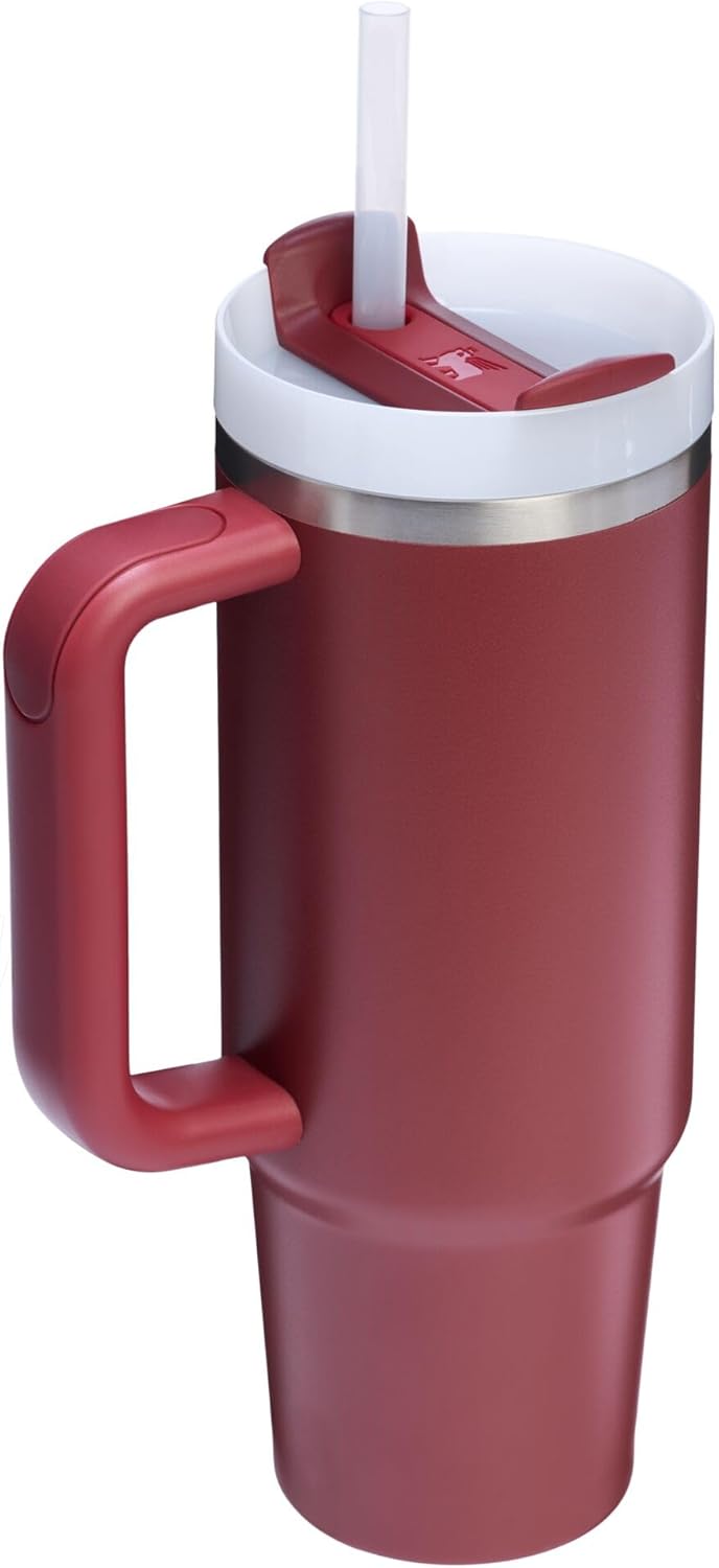Stanley Quencher H2.0 Tumbler with Handle and Straw 30 oz | Flowstate 3-Position Lid | Cup Holder Compatible for Travel | Insulated Stainless Steel Cup | BPA-Free | Cherry Blossom-Aldronix