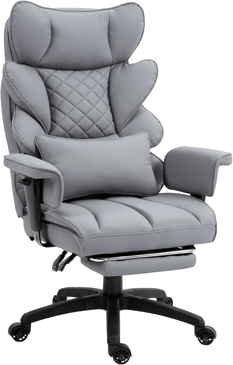 Big and Tall Office Chair with Pocket Spring Cushion,High Back Computer Gaming Chairs with Adjustable Armrests and Lumbar Support,Executive Desk Chairs with Footrest,(Fabric, Black)-Aldronix