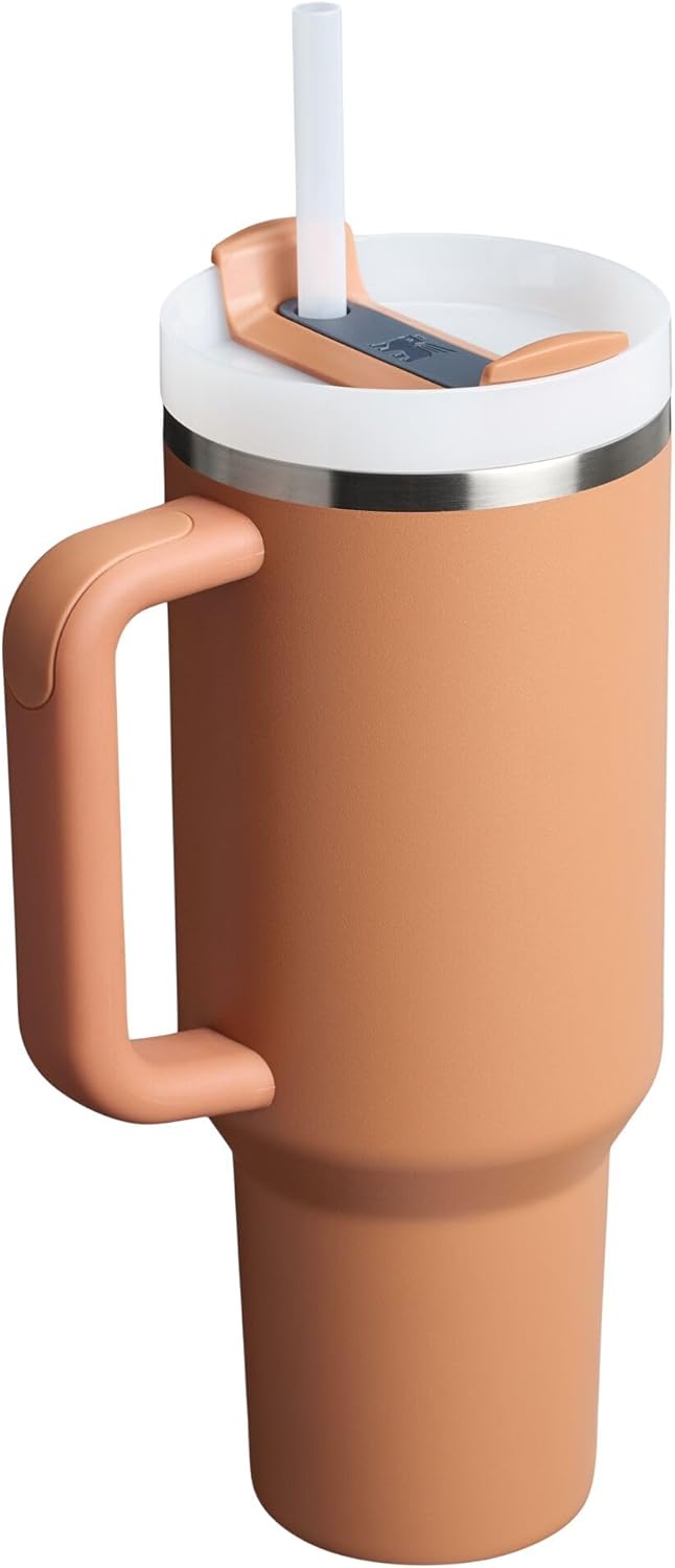 Stanley Quencher H2.0 Tumbler with Handle and Straw 30 oz | Flowstate 3-Position Lid | Cup Holder Compatible for Travel | Insulated Stainless Steel Cup | BPA-Free | Cherry Blossom-Aldronix
