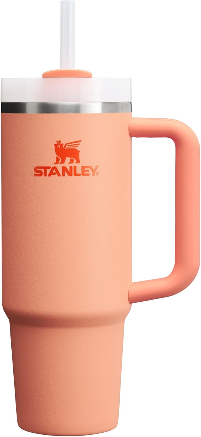 Stanley Quencher H2.0 Tumbler with Handle and Straw 30 oz | Flowstate 3-Position Lid | Cup Holder Compatible for Travel | Insulated Stainless Steel Cup | BPA-Free | Cherry Blossom-Aldronix