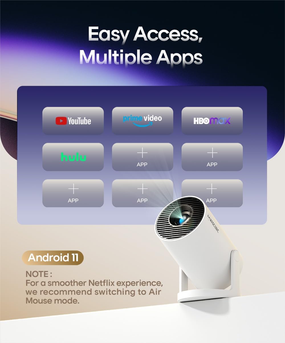 2025 Upgraded HY300PRO Mini Projector with WiFi and Bluetooth-Aldronix