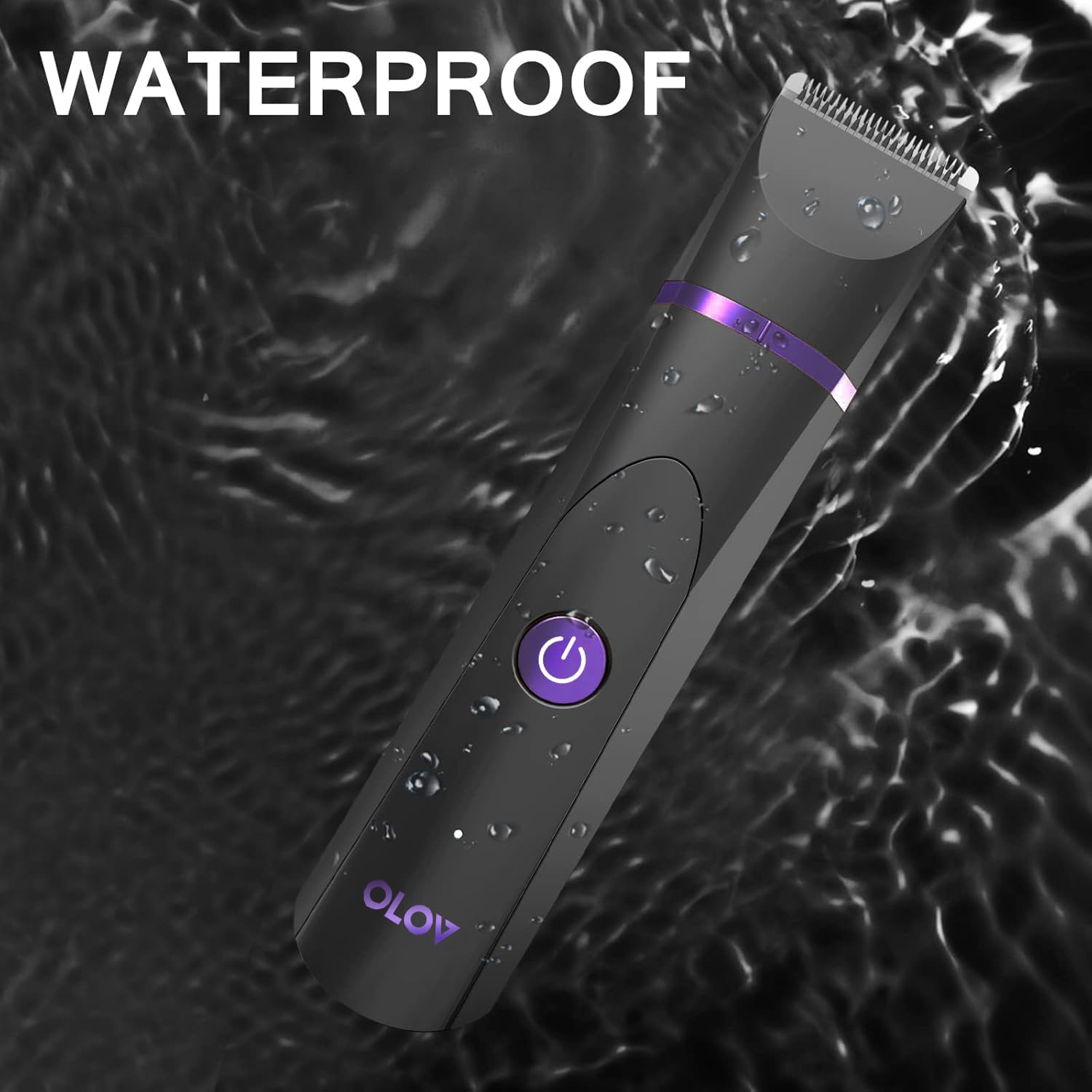  Electric Body Hair Trimmer - Groin Trimmer for Men - Bikini Trimmer Women - Wet/Dry Shaver Groomer, Replaceable Ceramic Blade Heads, USB Recharge Dock, Waterproof Hygiene Razor,Purple-Aldronix