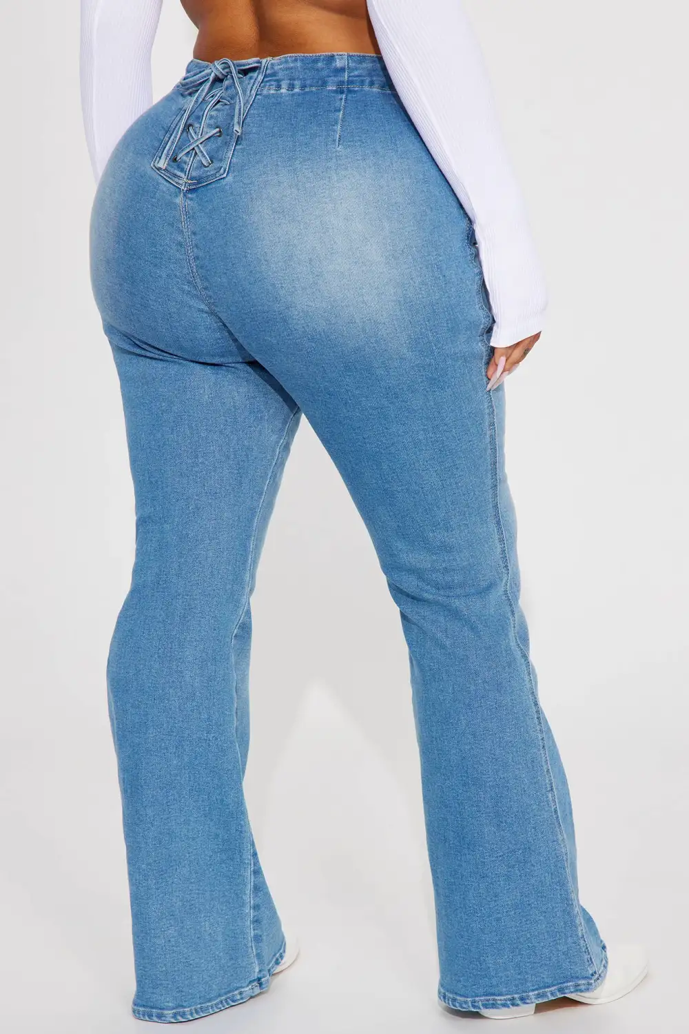 Houston Lace Up Bootcut Jean - Medium Wash-Aldronix
