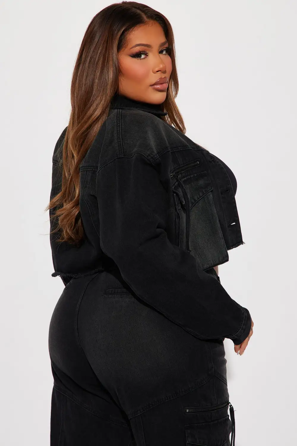 Angel In Disguise Cargo Denim Jacket - Black Wash-Aldronix