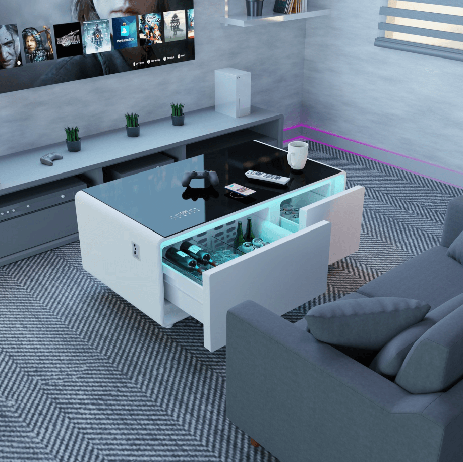 41-Inch Smart Coffee Table with Fridge-Aldronix