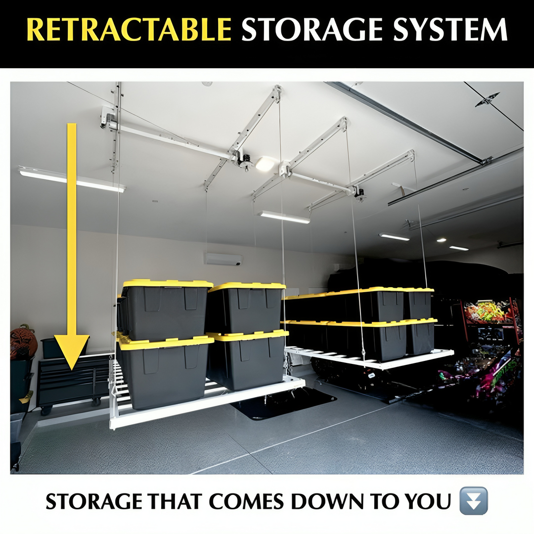 Retractable Ceiling Storage Rack - Ultra Heavy Duty-Aldronix