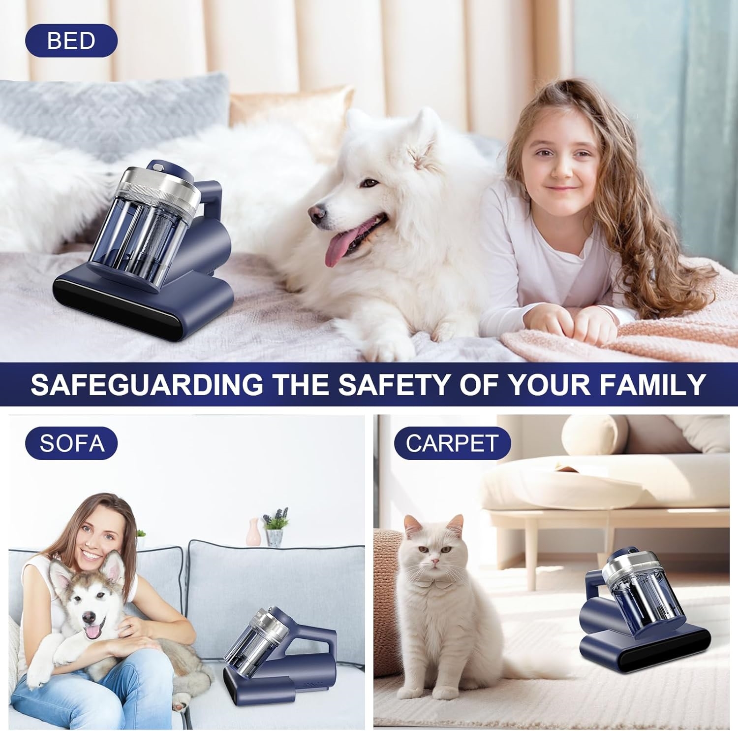 Mattress Vacuum Bed Vacuum Cleaner with 253.7nm UV-C Light