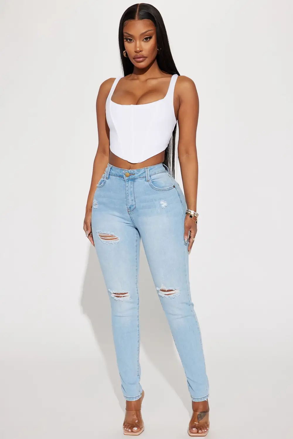 Hannah High Rise Jeans - Light Blue Wash-Aldronix