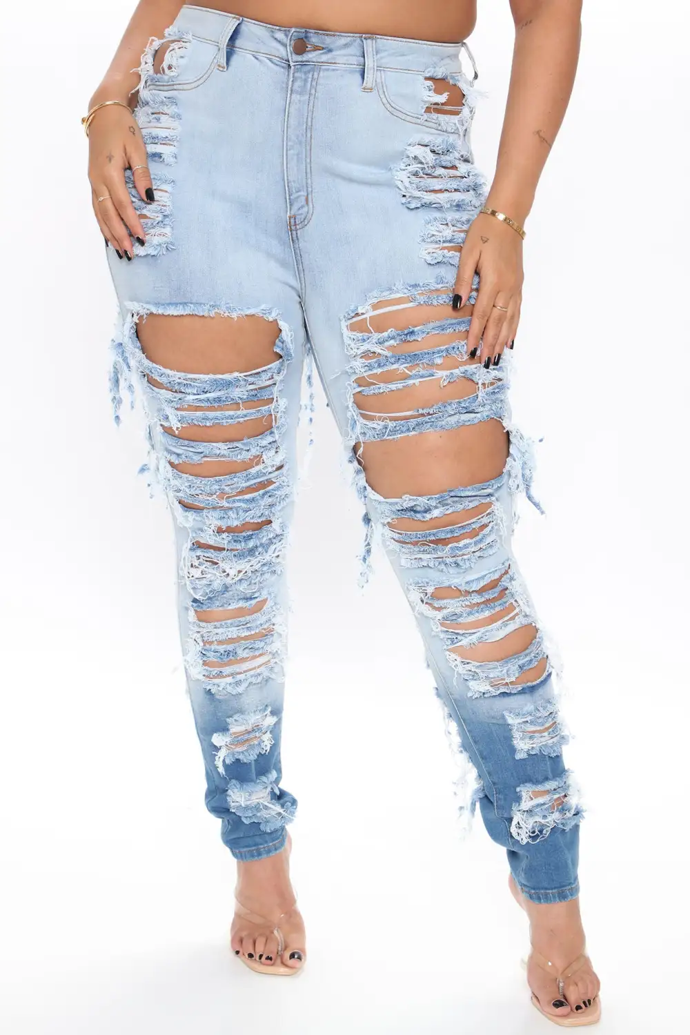 Cheap Thriller High Rise Jeans - Blue-Aldronix