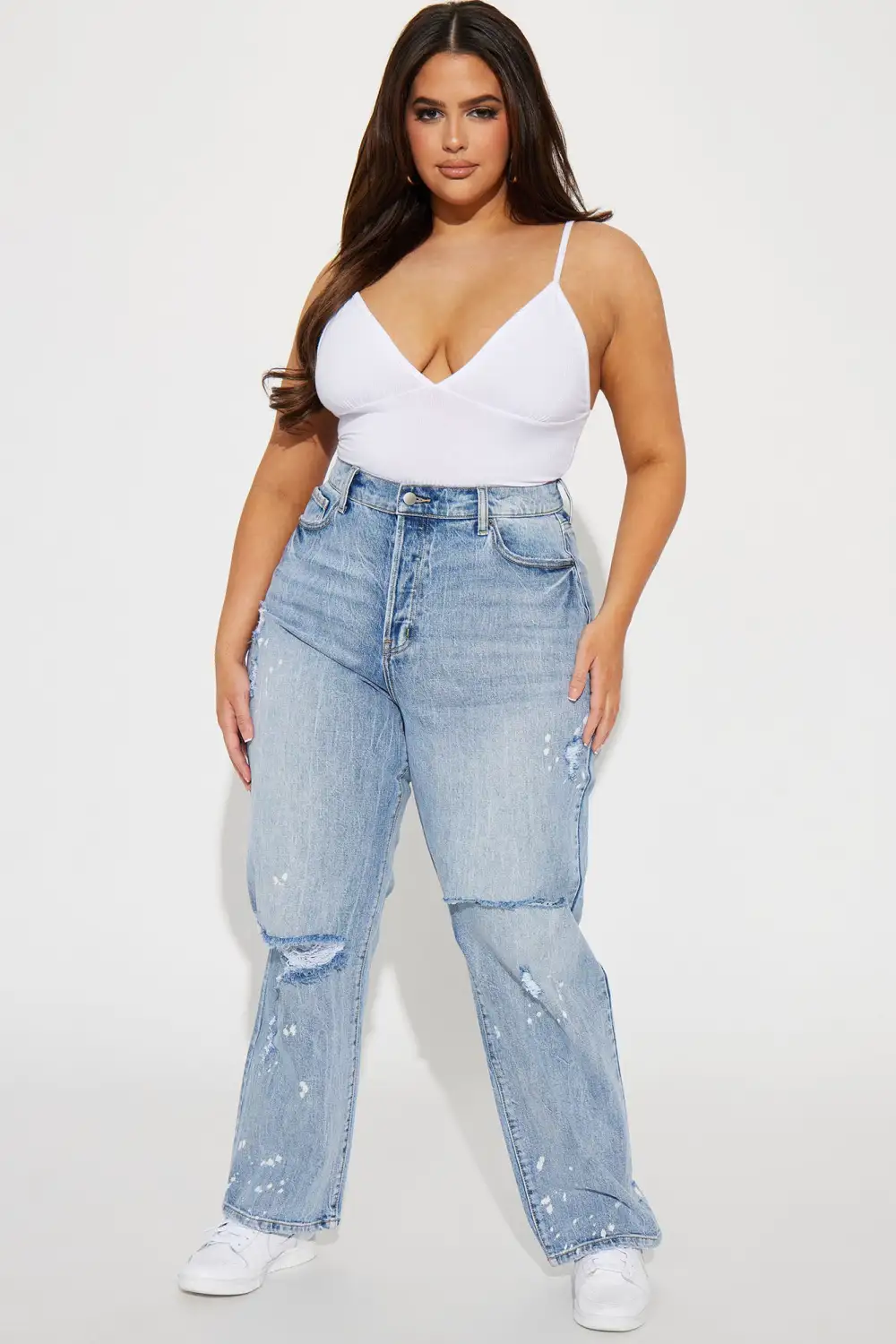High School Sweetheart 90's Straight Leg Dad Jeans - Vintage Blue Wash-Aldronix