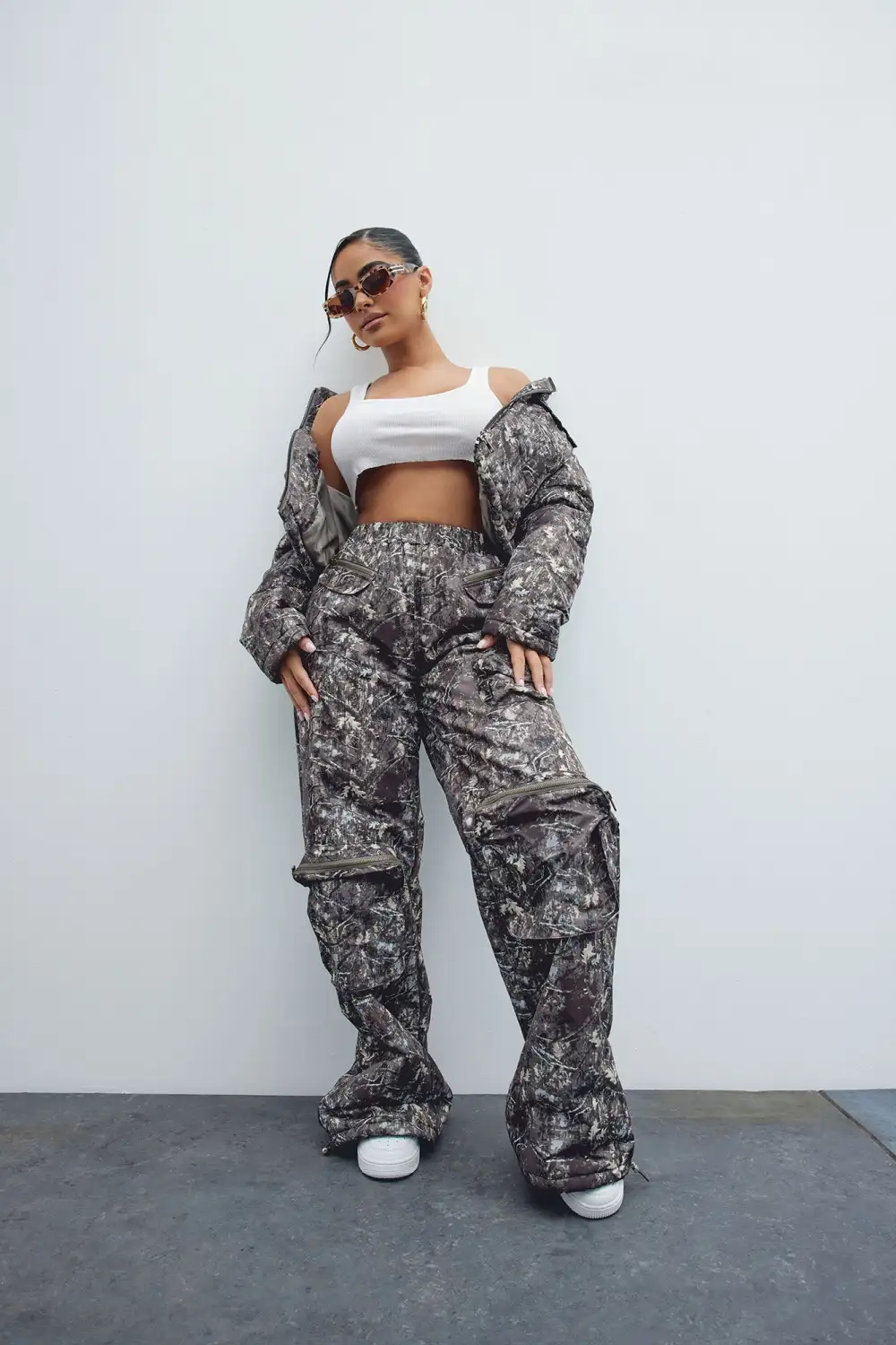 Fearless Hunter Camo Puffer Jacket - Olive/combo-Aldronix