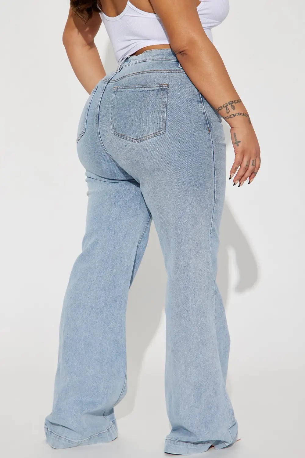 Bridge The Distance Wide Leg Jeans - Medium Blue Wash-Aldronix