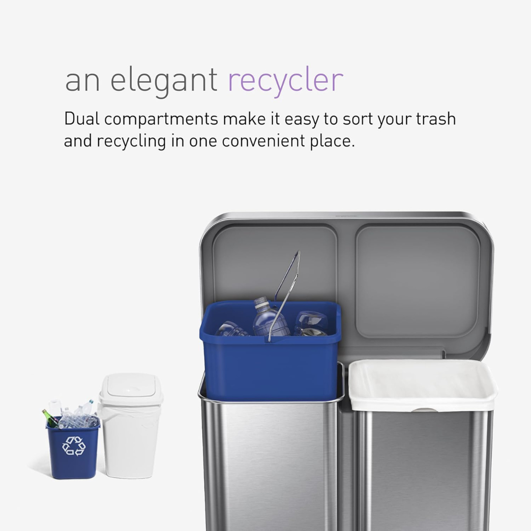 Dual Compartment Kitchen Trash Can-Aldronix
