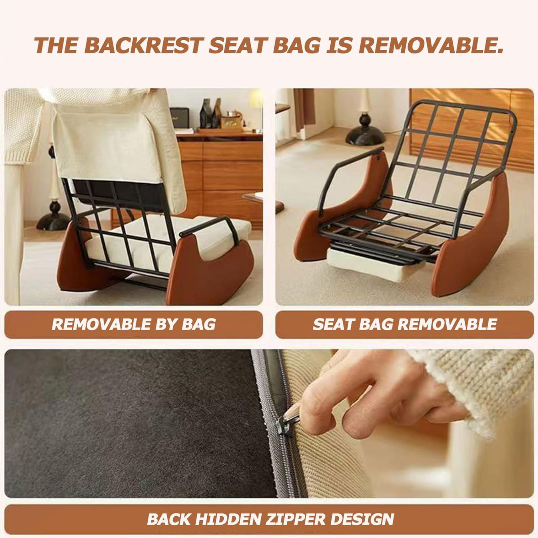 Modern Rocking Chair with Footstool-Aldronix