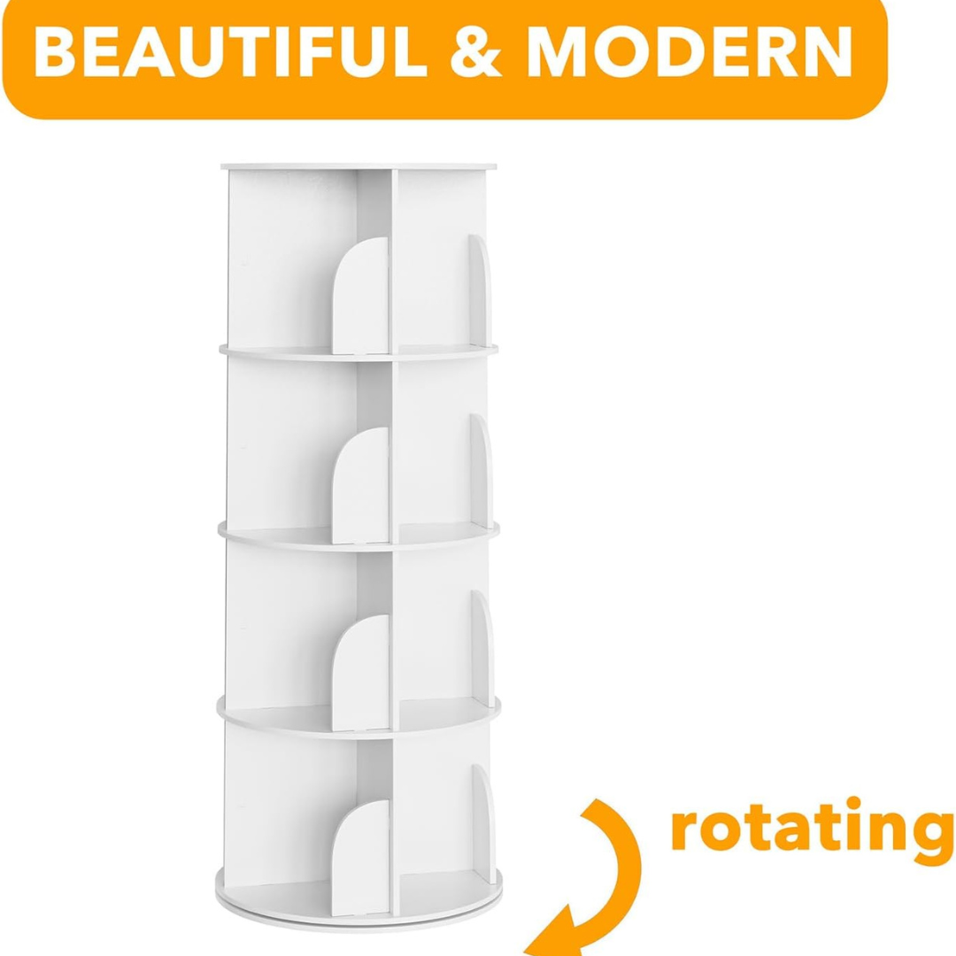 Rotating Bookshelf Tower-Aldronix