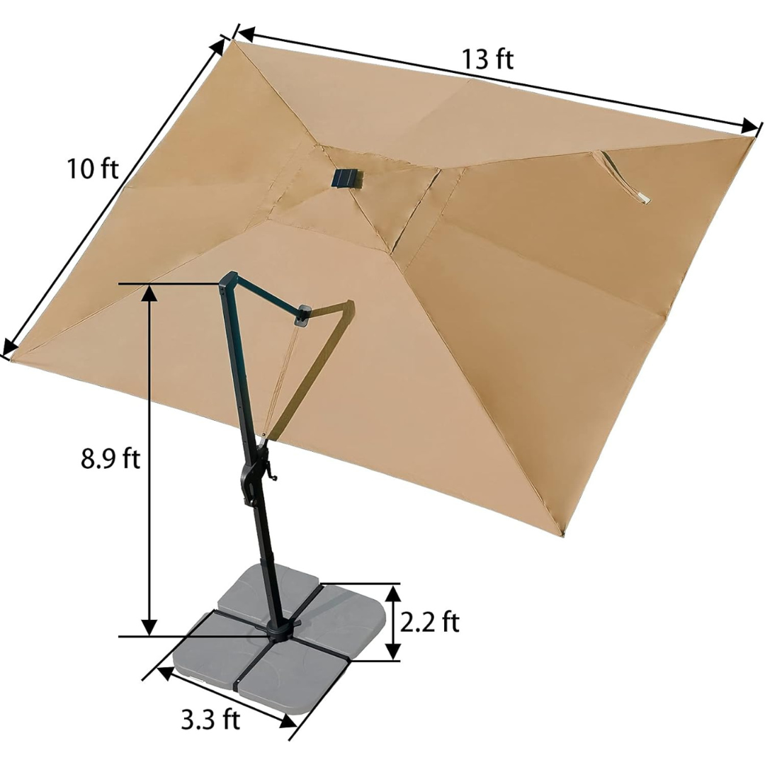 LED Solar Patio Umbrella -360°Rotation-Aldronix
