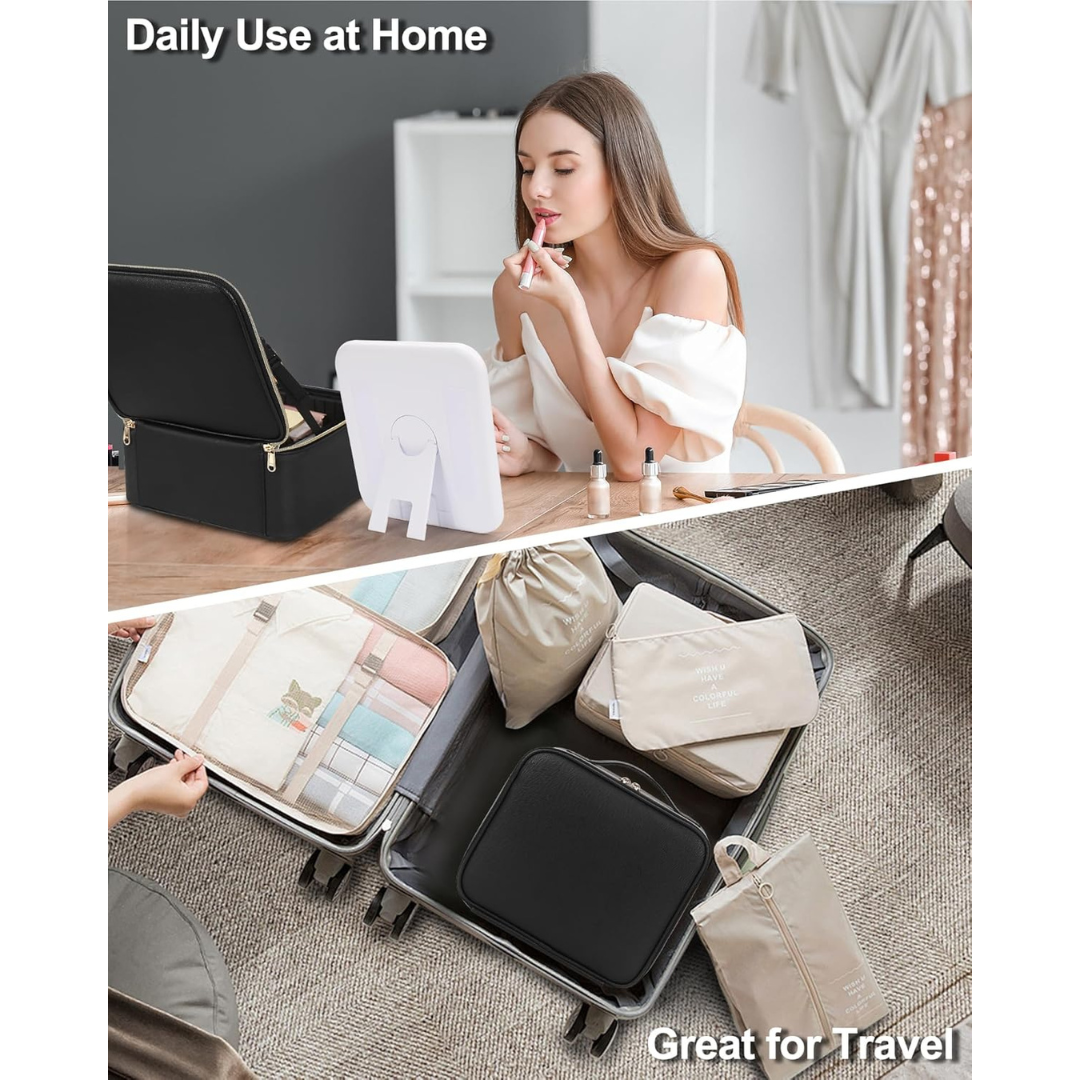 Makeup Bag with LED Mirror-Aldronix