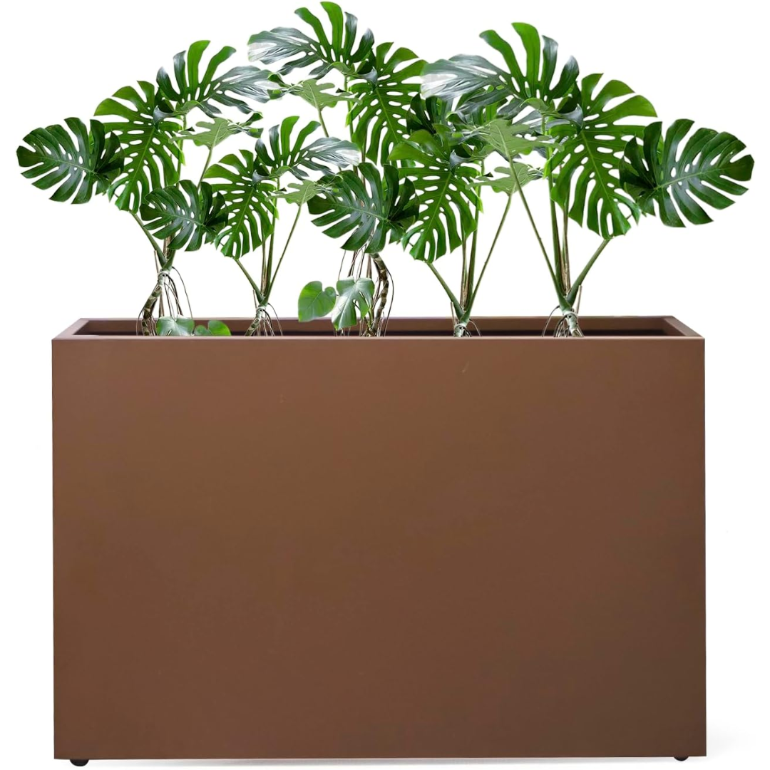 Galvanized Steel Planter with  Plants-Aldronix